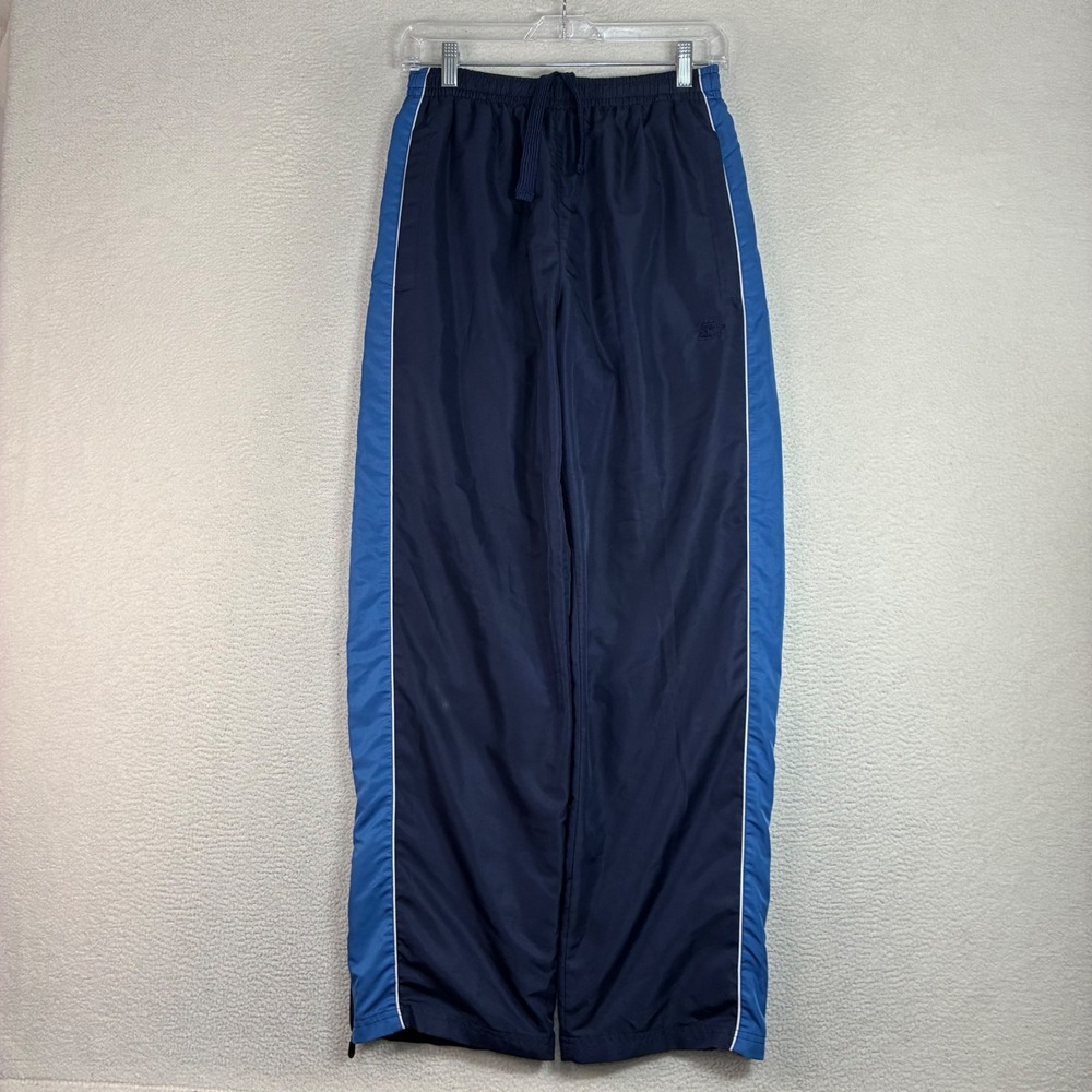 Y2K Starter Track Pants Men S Blue Baggy Ankle Zip Sweatpants Windbreaker Lined